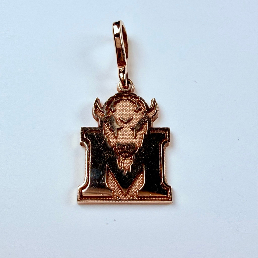 14K Solid Rose Gold Marshall University Thundering Herd NCAA Logo Pendant